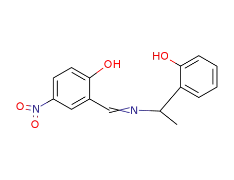 Molecular Structure of 89985-57-9 (Phenol, 2-[[[1-(2-hydroxyphenyl)ethyl]imino]methyl]-4-nitro-)