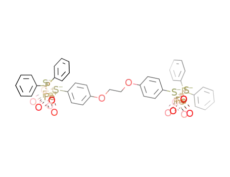 Molecular Structure of 1044757-88-1 ([(η1-Ph2PS-η1)Fe2(CO)6]2(4-μ-SC6H4OCH2CH2OC6H4S-μ-4'))