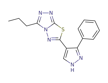 3-propyl-6-(3-phenyl-1H-pyrazol-4-yl)[1,2,4]triazolo[3,4-b][1,3,4]thiadiazole