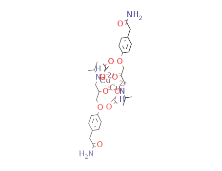 Molecular Structure of 796073-41-1 ([Cu<sub>2</sub>(4-[2-hydroxy-3-[(1-methylethyl)amino]propoxy]benzeneacetamide(-1H))2(OAc)2])