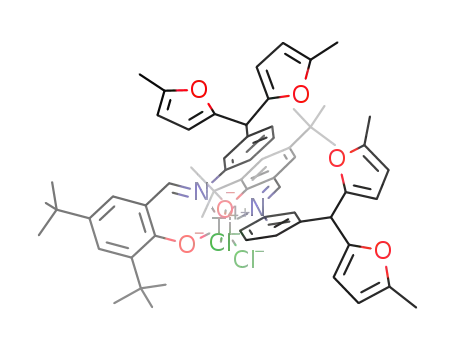 Molecular Structure of 1000415-15-5 (bis(N-(3,5-di-tert-butylsalicylidene)-3-[bis(5-methyl-2-furyl)methyl]aniline)titanium(IV) dichloride)