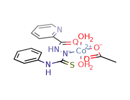 Molecular Structure of 181175-13-3 (Co(C<sub>13</sub>H<sub>11</sub>N<sub>4</sub>OS)(CH<sub>3</sub>COO)(H<sub>2</sub>O)2)