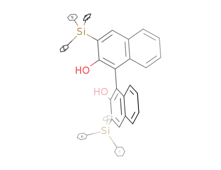 Molecular Structure of 111795-33-6 ((S)-(-)-3,3μ-Bis(triphenylsilyl)-1,1μ-bi-2-naphthol)