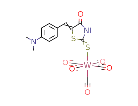 Molecular Structure of 952576-77-1 (W(CO)5[5-(4-dimethylaminobenzylidene)rhodanine])