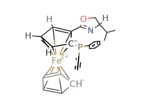 Molecular Structure of 163169-29-7 ((S,S)-[2-(4'-i-Propyloxazolin-2'-yl)ferrocenyldiphenylphosphine, min. 97%)
