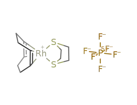Molecular Structure of 68264-13-1 ([Rh(cyclo-octa-1,5-diene)(dithian)]PF<sub>6</sub>)