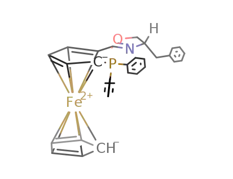 Molecular Structure of 541540-58-3 ((2S)-1-[(4S)-4,5-dihydro-4-(phenylMethyl)-2-oxazolyl]-2-(diphenylphosphino)-Ferrocene)