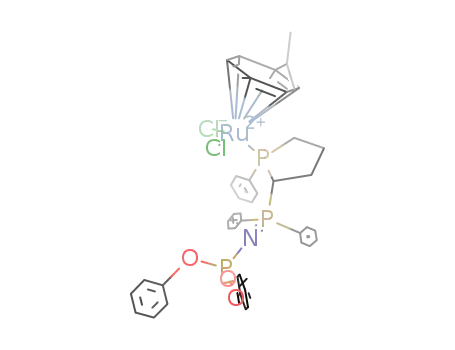 RuCl<sub>2</sub>(CH<sub>3</sub>C<sub>6</sub>H<sub>4</sub>CH(CH<sub>3</sub>)2)(C<sub>6</sub>H<sub>5</sub>PC<sub>4</sub>H<sub>7</sub>P(C<sub>6</sub>H<sub>5</sub>)2NPO(OC<sub>6</sub>H<sub>5</sub>)2)