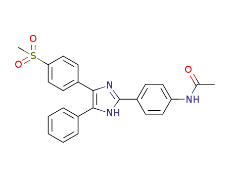 Molecular Structure of 1326723-24-3 (2-(4-acetamidophenyl)-4-(4-methylsulfonylphenyl)-5-phenyl-1H-imidazole)