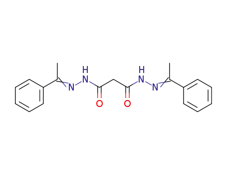 Molecular Structure of 29816-51-1 (Propanedioic acid,1,3-bis[2-(1-phenylethylidene)hydrazide])