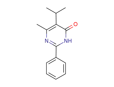 Molecular Structure of 61442-45-3 (4(1H)-Pyrimidinone, 6-methyl-5-(1-methylethyl)-2-phenyl-)