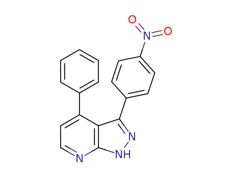 Molecular Structure of 1246364-95-3 (3-(4-nitrophenyl)-4-phenyl-1H-pyrazolo[3,4-b]pyridine)