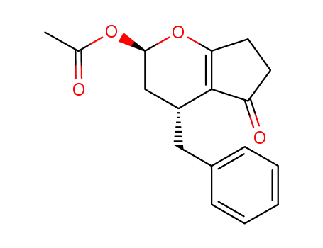 (2R,4R)-4-benzyl-5-oxo-2,3,4,5,6,7-hexahydrocyclopenta[b]pyran-2-yl acetate