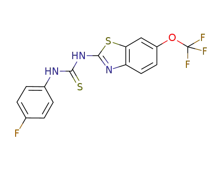 Molecular Structure of 1134963-69-1 (1-(4-fluorophenyl)-3-[6-(trifluoromethoxy)benzothiazol-2-yl]thiourea)