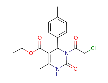 Molecular Structure of 1239607-28-3 (ethyl 1-(2-chloroacetyl)-4-methyl-2-oxo-6-p-tolyl-1,2,3,6-tetrahydropyrimidine-5-carboxylate)