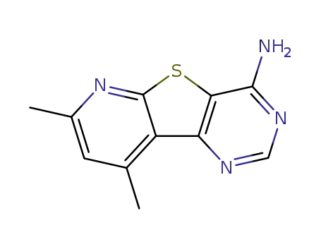 Molecular Structure of 55023-36-4 (7,9-dimethyl-pyrido[3',2':4,5]thieno[3,2-d]pyrimidin-3-ylamine)