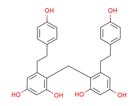 Molecular Structure of 1202241-94-8 (4,4'-methylenebis{5-[2-(4-hydroxyphenyl)ethyl]benzene-1,3-diol})