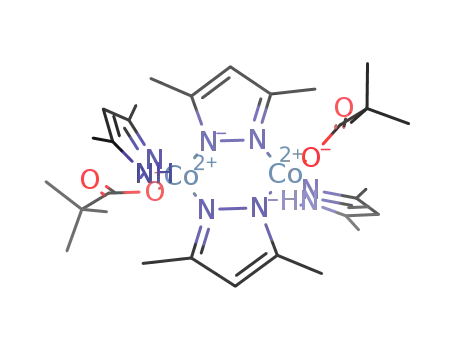 Molecular Structure of 615251-39-3 (bis(3,5-dimethylpyrazole)bis(trimethylacetato)bis(μ-N,N'-3,5-dimethylpyrazolato)dicobalt(II))