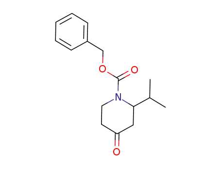 Molecular Structure of 952183-52-7 (2-Isopropyl-4-oxopiperidine, N-CBZ protected)
