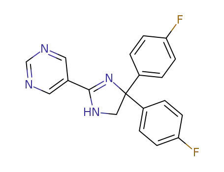 Molecular Structure of 357925-88-3 (Pyrimidine, 5-[4,4-bis(4-fluorophenyl)-4,5-dihydro-1H-imidazol-2-yl]-)