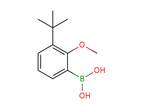 Molecular Structure of 1205536-16-8 ((3-(tert-butyl)-2-methoxyphenyl)boronic acid)