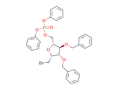 2,5-anhydro-3,4-di-O-benzyl-1-bromo-1-deoxy-D-glucitol diphenyl 6-phosphate
