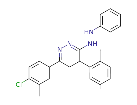 3(2H)-Pyridazinone,6-(4-chloro-3-methylphenyl)-4-(2,5-dimethylphenyl)-4,5-dihydro-,phenylhydrazone
