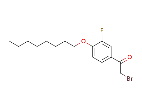 Molecular Structure of 876913-76-7 (2-bromo-1-(3-fluoro-4-(octyloxy)phenyl)ethanone)