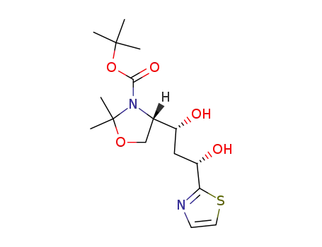 (S)-4-((1R,3S)-1,3-Dihydroxy-3-thiazol-2-yl-propyl)-2,2-dimethyl-oxazolidine-3-carboxylic acid tert-butyl ester