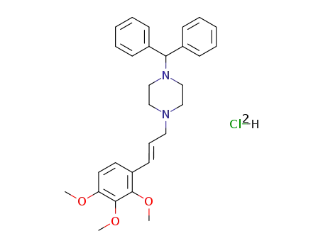 Molecular Structure of 104690-88-2 (1-(diphenylmethyl)-4-[(2E)-3-(2,3,4-trimethoxyphenyl)prop-2-en-1-yl]piperazine dihydrochloride)