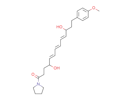 Molecular Structure of 104227-11-4 ((4E,6E,8E)-1-(4-methoxyphenyl)-13-oxo-13-pyrrolidin-1-yltrideca-4,6,8-triene-3,10-diol)