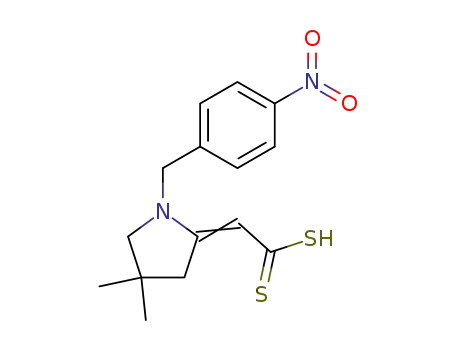 2-(N-p-Nitrobenzyl-4,4-dimethyl-pyrrolidin-2-yliden)-dithioessigsaeure
