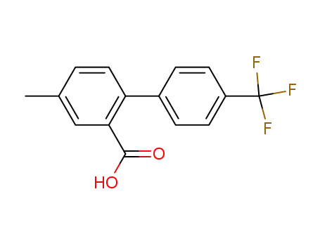 Molecular Structure of 537713-19-2 ([1,1'-Biphenyl]-2-carboxylic acid, 4-methyl-4'-(trifluoromethyl)-)