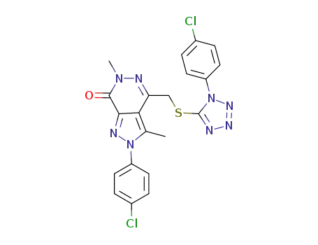 2-(4-chlorophenyl)-4-[1-(4-chlorophenyl)-1H-tetrazol-5-ylsulfanylmethyl]-3,6-dimethyl-6,7-dihydro-2H-pyrazolo[3,4-d]pyridazin-7-one