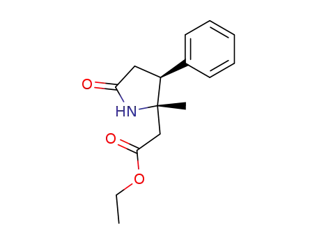 cis-2-Methyl-trans-3-phenyl-5-oxo-pyrrolidin-2-essigsaeureethylester (r)
