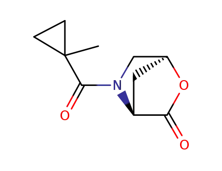 Molecular Structure of 1434816-54-2 ((1S,4S)-5-(1-methyl cyclopropanecarbonyl)-2-oxa-5-aza-bicyclo[2.2.1]heptan-3-one)