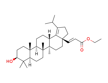 (E)-ethyl 3-((3aR,5aR,5bR,7aR,9S,11aR,11bR,13aS)-9-hydroxy-1-isopropyl-5a,5b,8,8,11a-pentamethyl-3,3a,4,5,5a,5b,6,7,7a,8,9,10,11,11a,11b,12,13, 13a-octadecahydro-2H-cyclopenta[a]chrysen-3a-yl)acrylate