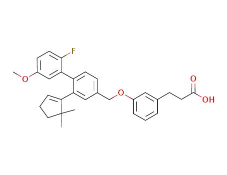 3-(3-((2-(5,5-dimethylcyclopent-1-en-1-yl)-2'-fluoro-5'-methoxy-[1,1'-biphenyl]-4-yl)methoxy)phenyl)propanoic acid