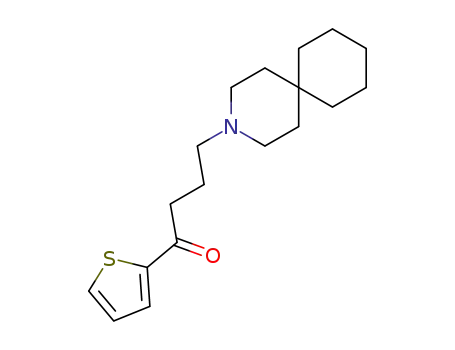 Molecular Structure of 1228-27-9 (4-(3-azaspiro[5.5]undec-3-yl)-1-(thiophen-2-yl)butan-1-one)