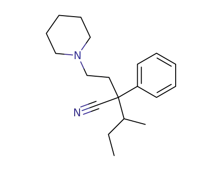 Molecular Structure of 1228-02-0 (2-Phenyl-2-(2-piperidinoethyl)-3-methylvaleronitrile)