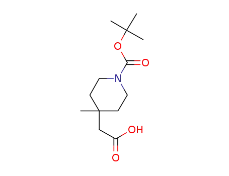Molecular Structure of 872850-31-2 ([1-(tert-butoxycarbonyl)-4-methylpiperidin-4-yl]acetic acid)