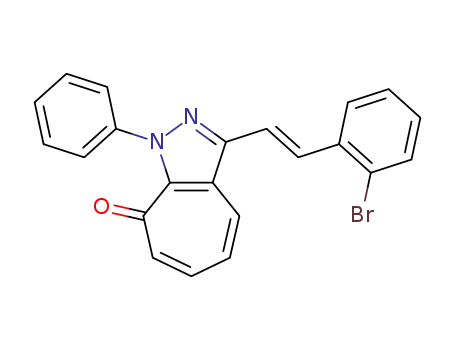 Molecular Structure of 1400475-33-3 (3-[2-(2-bromophenyl)vinyl]-1-phenylcyclohepta[c]pyrazol-8(1H)-one)