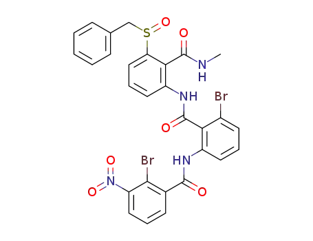 N-(2-((3-(benzylsulfinyl)-2-(methylcarbamoyl)phenyl)carbamoyl)-3-bromophenyl)-2-bromo-3-nitrobenzamide