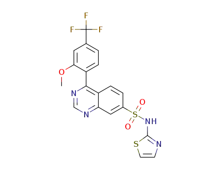 Molecular Structure of 1443373-17-8 (4-(2-methoxy-4-(trifluoromethyl)phenyl)-N-(thiazol-2-yl)quinazoline-7-sulfonamide)