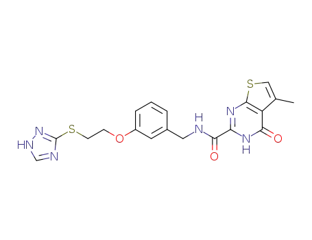 5-methyl-4-oxo-N-[(3-{[2-(1H-1,2,4-triazol-3-ylthio)ethyl]-oxy}phenyl)methyl]-3,4-dihydro-thieno[2,3-d]pyrimidine-2-carboxamide