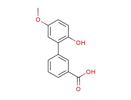 Molecular Structure of 1215206-03-3 (2-Hydroxy-5-Methoxybiphenyl-3-carboxylic acid)
