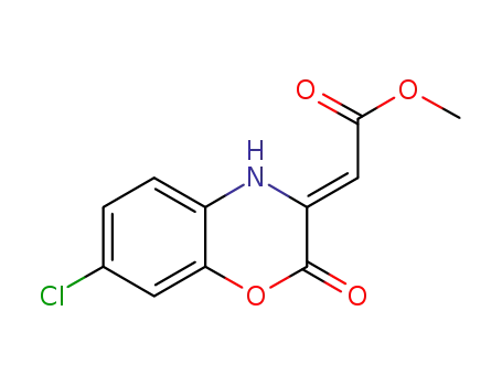 Molecular Structure of 104827-35-2 ((Z)-3-methoxycarbonylmethylene-7-chloro-3,4-dihydro-2H-1,4-benzoxazin-2-one)