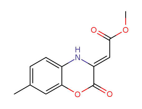 Molecular Structure of 104827-36-3 (methyl 2,3-dihydro-7-methyl-2-oxo-4H-1,4-benzoxazine-3-methylenecarboxylate)