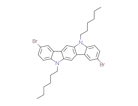 2,8-dibromo-5,11-dihexyl-5,11-dihydroindolo[3,2-b]carbazole