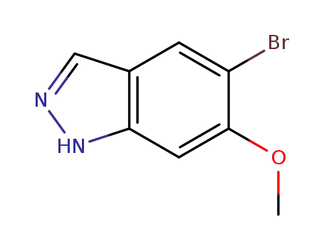 Molecular Structure of 152626-78-3 (5-BROMO-6-METHOXY (1H)INDAZOLE)